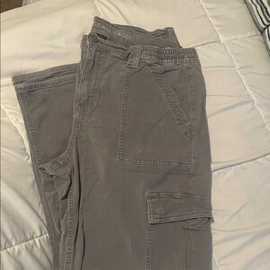 American Eagle Outfitters Women's cargo Wide/straight Leg Pants in Gray
